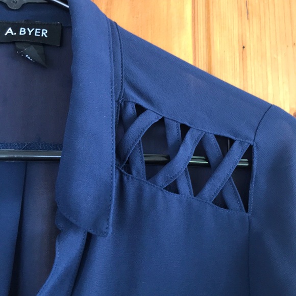 Navy Blue Blouse - Picture 2 of 2